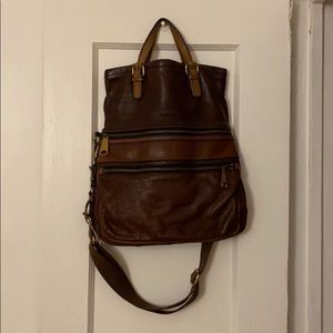 Fossil Leather Messenger Bag